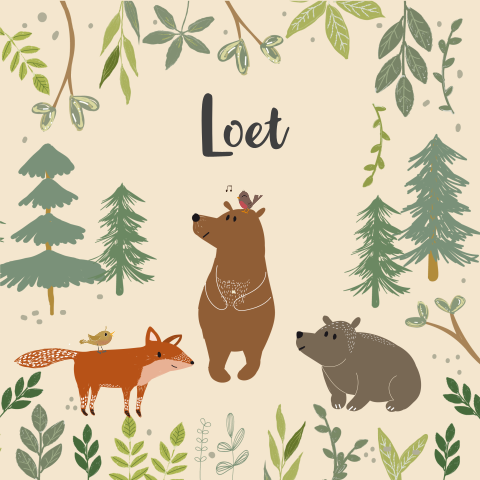 Poster met bosdieren