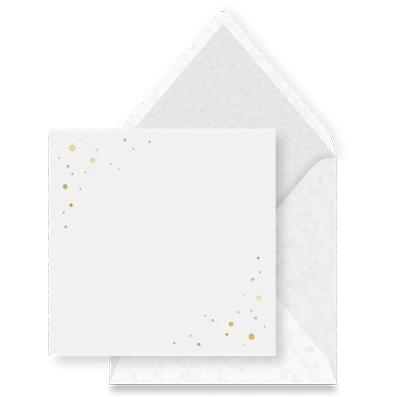 envelop wit met goudfolie stipjes